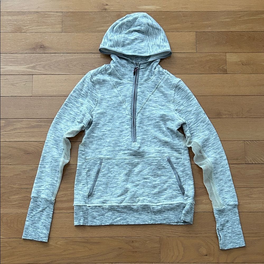 Free People Movement Markie Quarter Zip Hoodie Size M Heathered Gray